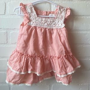 Peach Baby Dress 0-3 mo